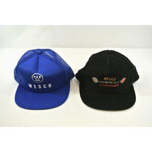 Wesco Lithonia Lot of 2 Hats Caps Snapback Blue Black Canada Cap Wilson 1990s